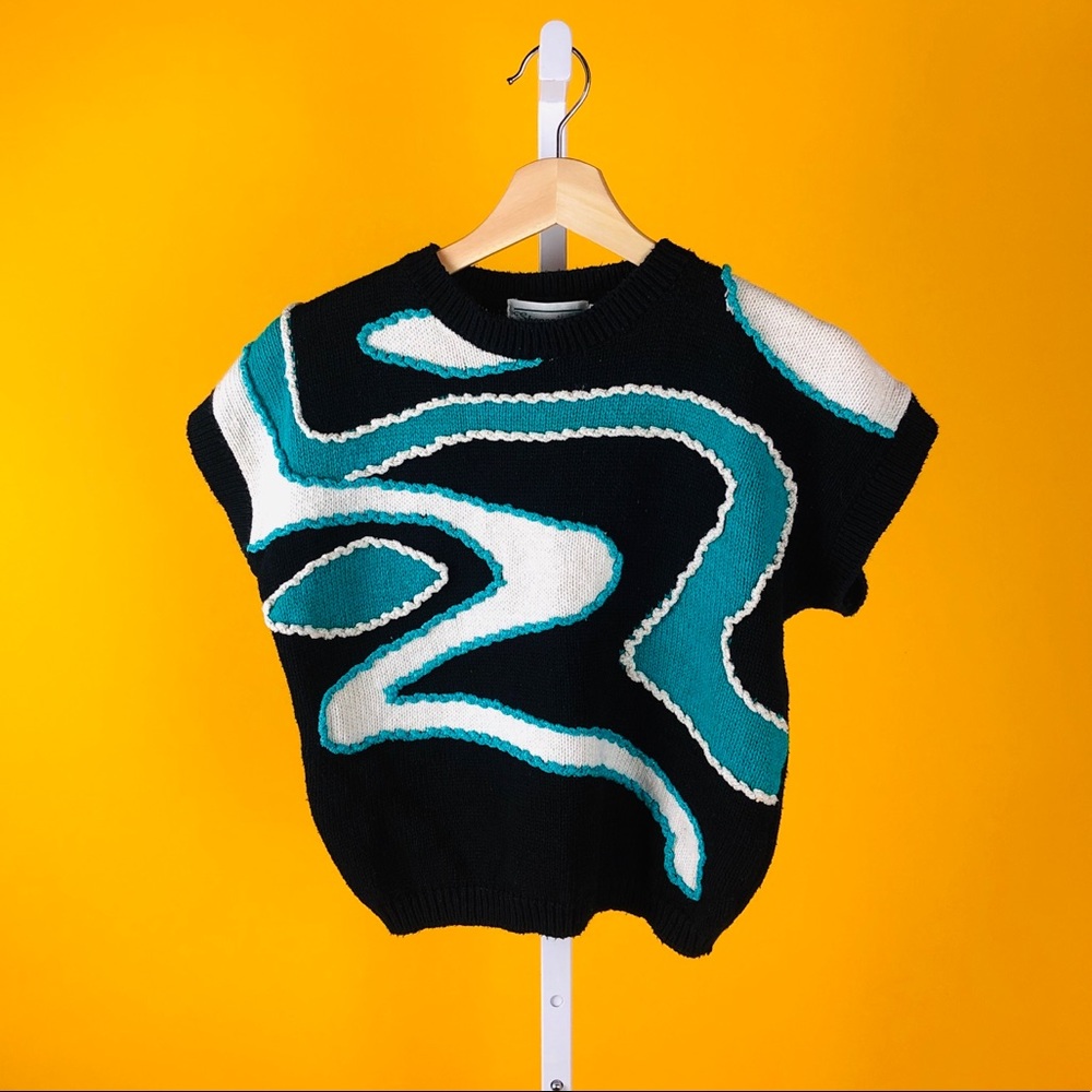 Vintage Knit Beach Crop Top Shirt Silk Ramie Sz M